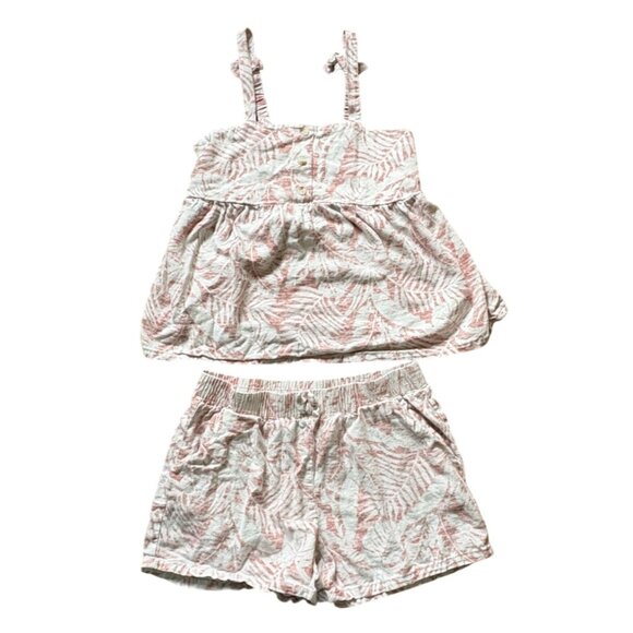 Rewash Girls 2 Piece Summer Short Outfit-Pink/White Floral-Size L-GUC - Picture 1 of 7